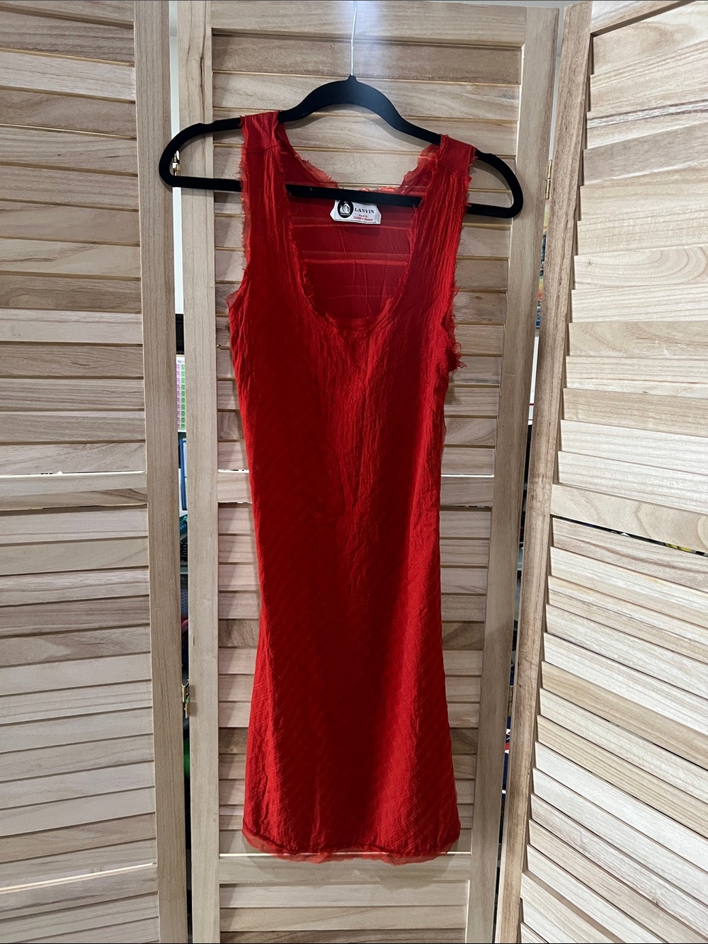 Lanvin Red Mini Silk Dress